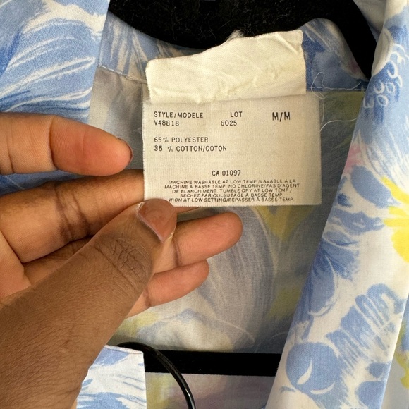 Vintage two piece cotton floral sea blue skirt set… - Picture 4 of 8